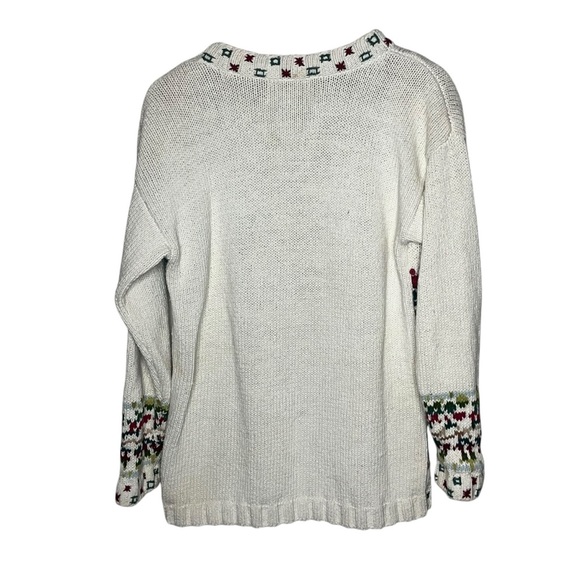 Tiara Christmas Rose Winter Cabin scene ugly tacky holiday sweater medium‎ 1990s - Picture 9 of 12